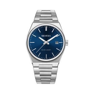 SILVEXA Silver Luxury Model 610 Quartz Blue Watch